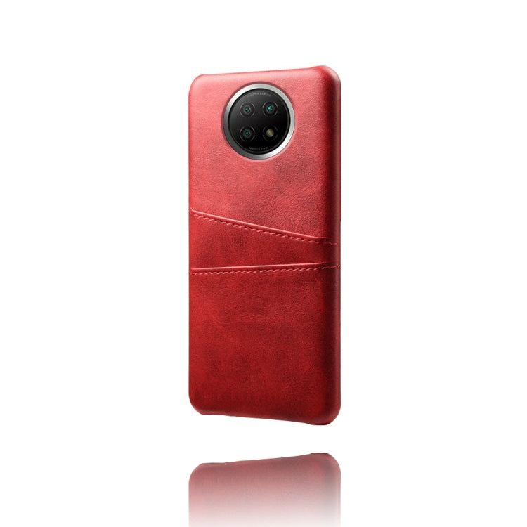 For Xiaomi Redmi Note 9 5G Calf Texture PC + PU Leather Back Cover Shockproof Case with Dual Card Slots