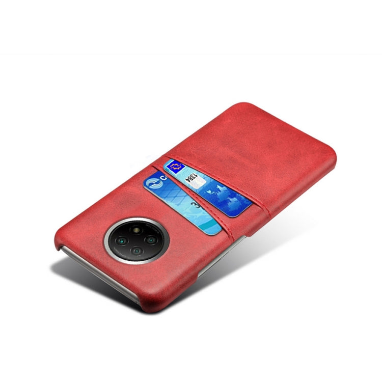 For Xiaomi Redmi Note 9 5G Calf Texture PC + PU Leather Back Cover Shockproof Case with Dual Card Slots