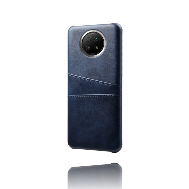 For Xiaomi Redmi Note 9 5G Calf Texture PC + PU Leather Back Cover Shockproof Case with Dual Card Slots