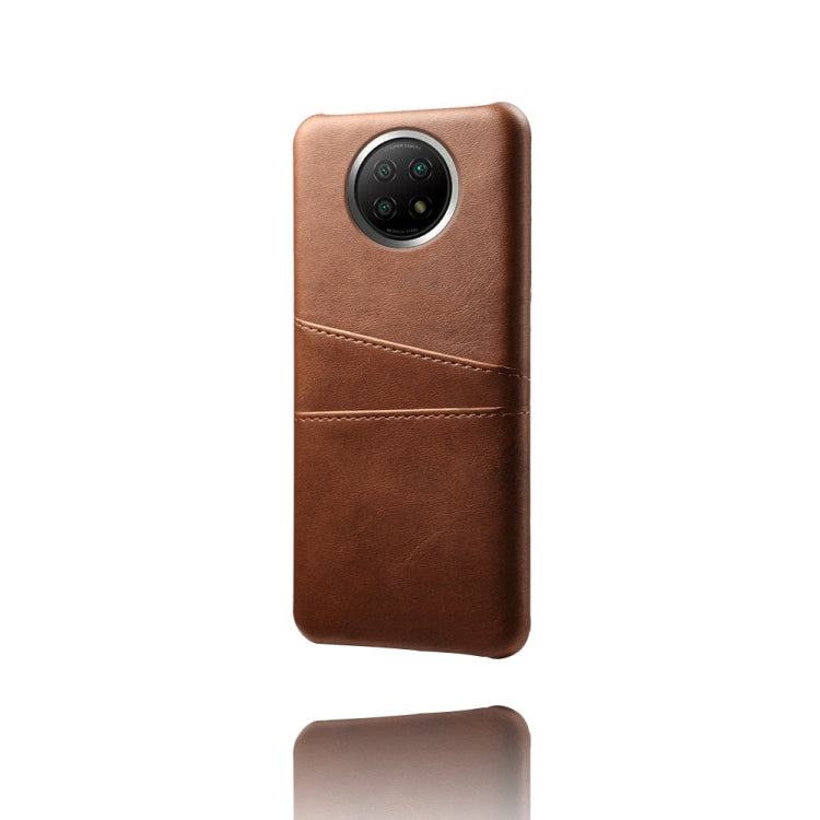 For Xiaomi Redmi Note 9 5G Calf Texture PC + PU Leather Back Cover Shockproof Case with Dual Card Slots