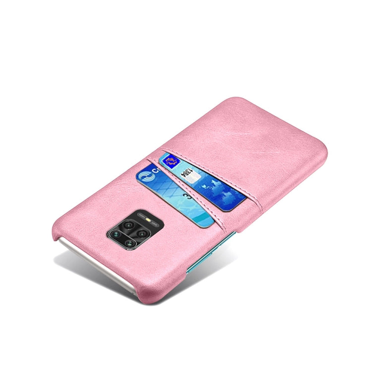 For Xiaomi Redmi Note 9S Calf Texture PC + PU Leather Back Cover Shockproof Case with Dual Card Slots