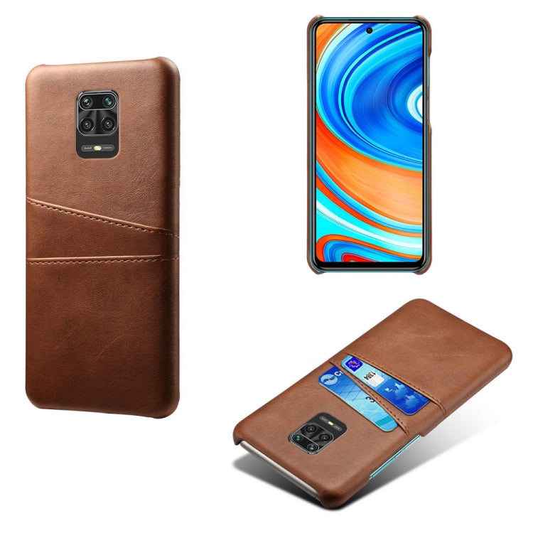 For Xiaomi Redmi Note 9S Calf Texture PC + PU Leather Back Cover Shockproof Case with Dual Card Slots