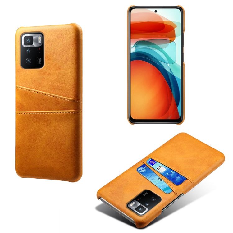 For Xiaomi Redmi Note 10 Pro 5G Calf Texture PC + PU Leather Back Cover Shockproof Case with Dual Card Slots