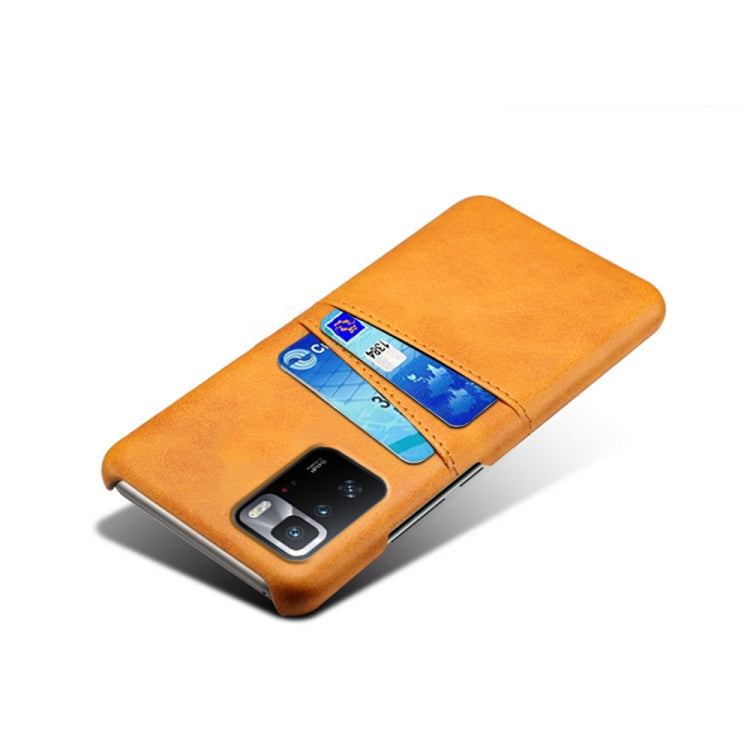 For Xiaomi Redmi Note 10 Pro 5G Calf Texture PC + PU Leather Back Cover Shockproof Case with Dual Card Slots