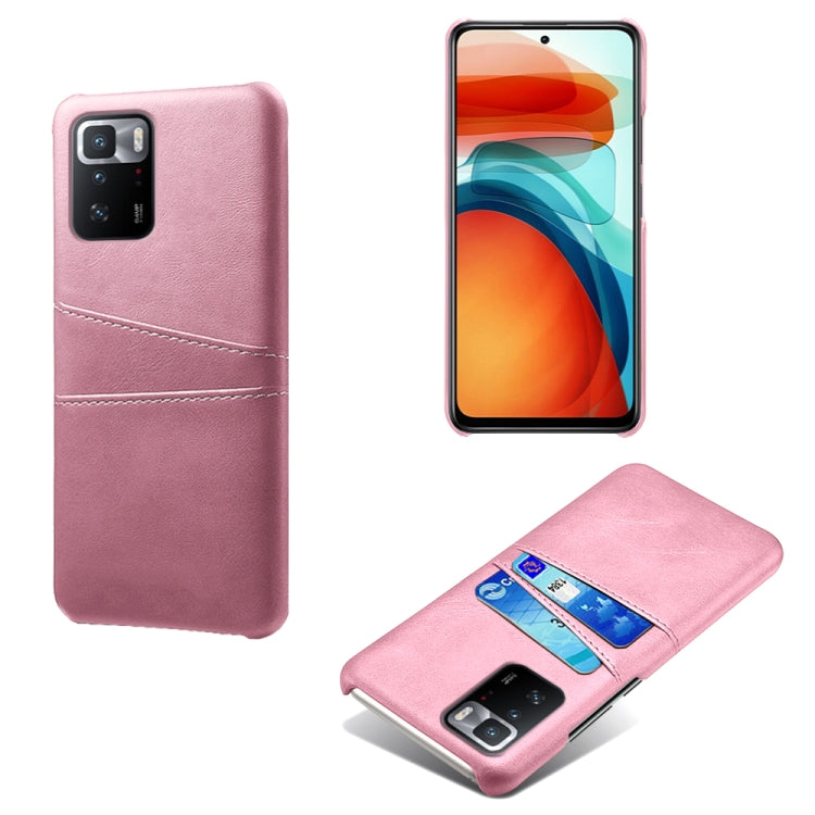 For Xiaomi Redmi Note 10 Pro 5G Calf Texture PC + PU Leather Back Cover Shockproof Case with Dual Card Slots