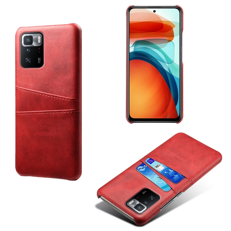 For Xiaomi Redmi Note 10 Pro 5G Calf Texture PC + PU Leather Back Cover Shockproof Case with Dual Card Slots