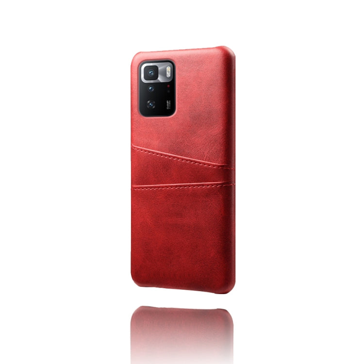 For Xiaomi Redmi Note 10 Pro 5G Calf Texture PC + PU Leather Back Cover Shockproof Case with Dual Card Slots