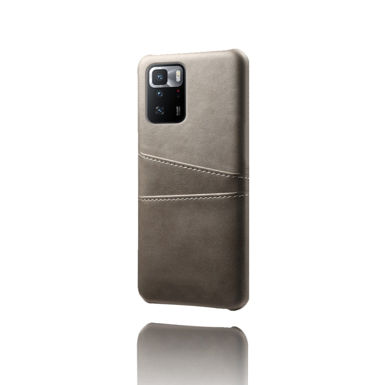 For Xiaomi Redmi Note 10 Pro 5G Calf Texture PC + PU Leather Back Cover Shockproof Case with Dual Card Slots