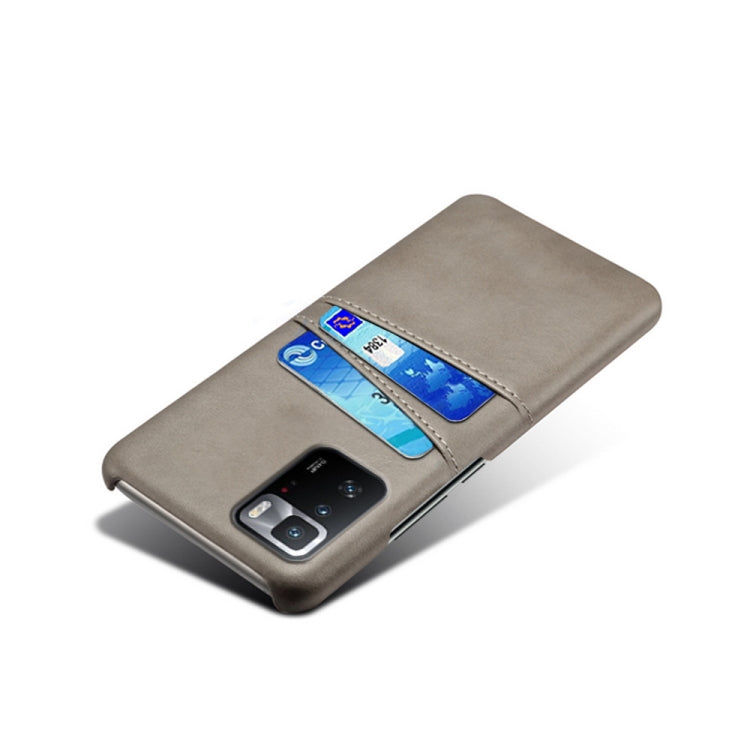 For Xiaomi Redmi Note 10 Pro 5G Calf Texture PC + PU Leather Back Cover Shockproof Case with Dual Card Slots