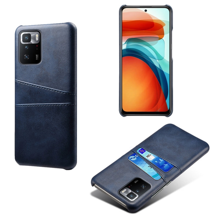 For Xiaomi Redmi Note 10 Pro 5G Calf Texture PC + PU Leather Back Cover Shockproof Case with Dual Card Slots