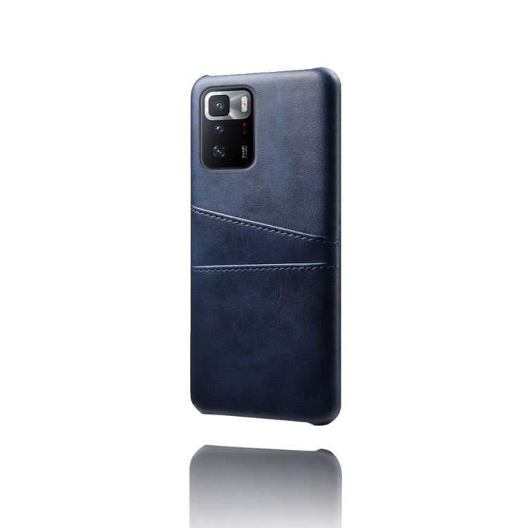 For Xiaomi Redmi Note 10 Pro 5G Calf Texture PC + PU Leather Back Cover Shockproof Case with Dual Card Slots