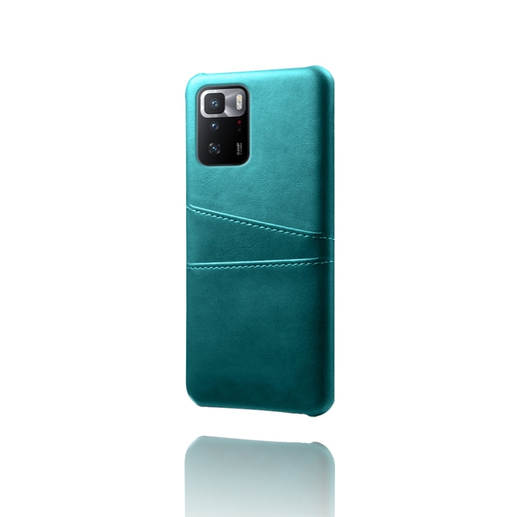 For Xiaomi Redmi Note 10 Pro 5G Calf Texture PC + PU Leather Back Cover Shockproof Case with Dual Card Slots