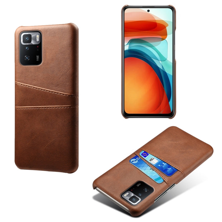For Xiaomi Redmi Note 10 Pro 5G Calf Texture PC + PU Leather Back Cover Shockproof Case with Dual Card Slots
