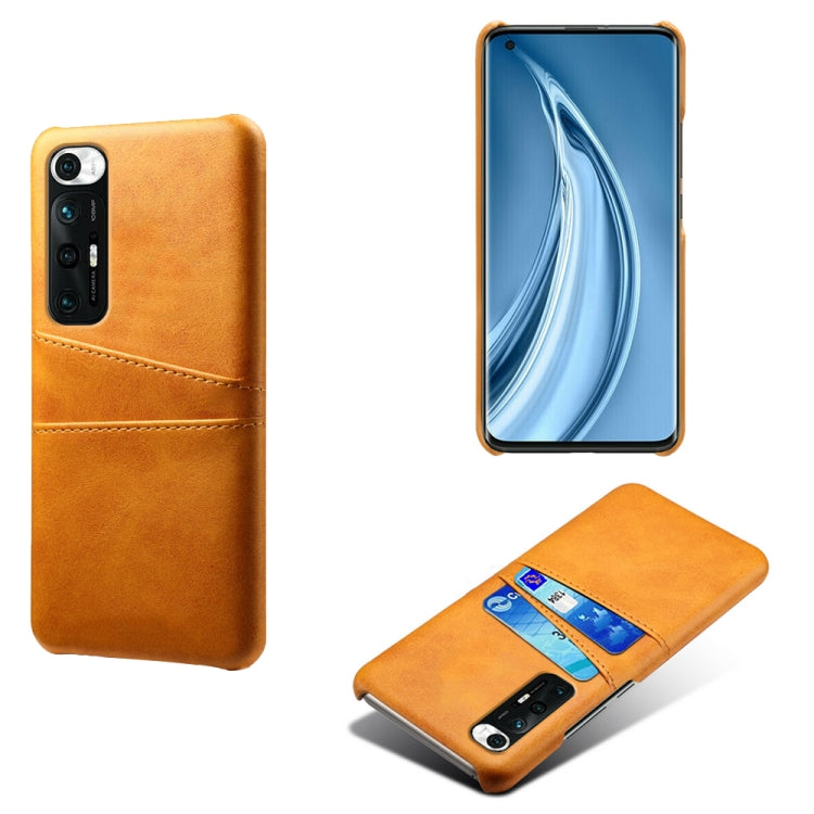 For Xiaomi Mi 10S Calf Texture PC + PU Leather Back Cover Shockproof Case with Dual Card Slots