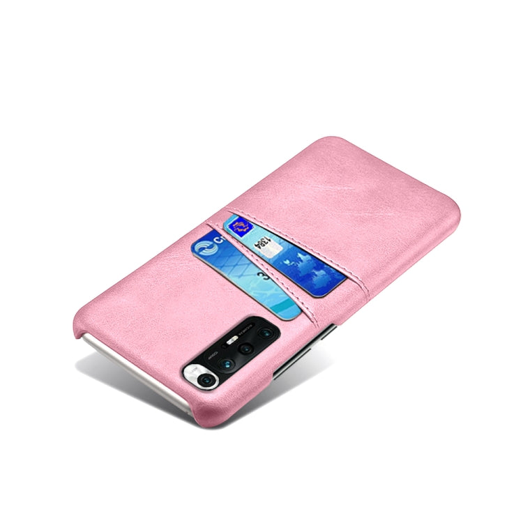 For Xiaomi Mi 10S Calf Texture PC + PU Leather Back Cover Shockproof Case with Dual Card Slots