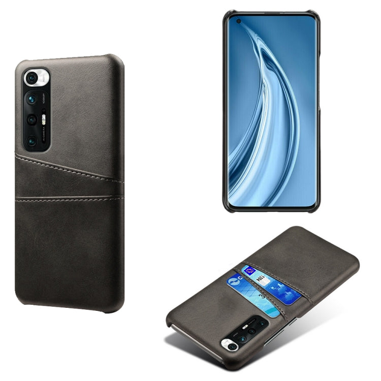 For Xiaomi Mi 10S Calf Texture PC + PU Leather Back Cover Shockproof Case with Dual Card Slots