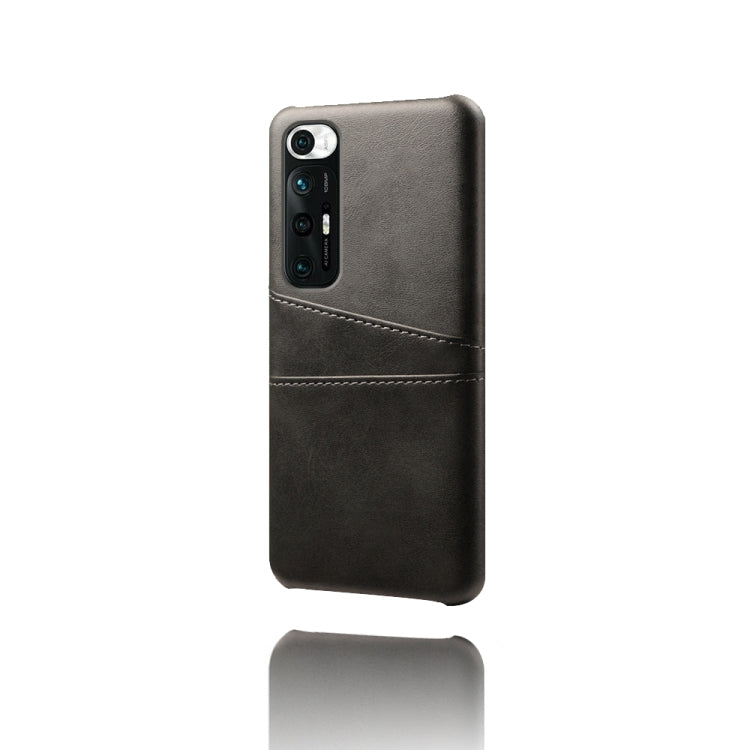 For Xiaomi Mi 10S Calf Texture PC + PU Leather Back Cover Shockproof Case with Dual Card Slots