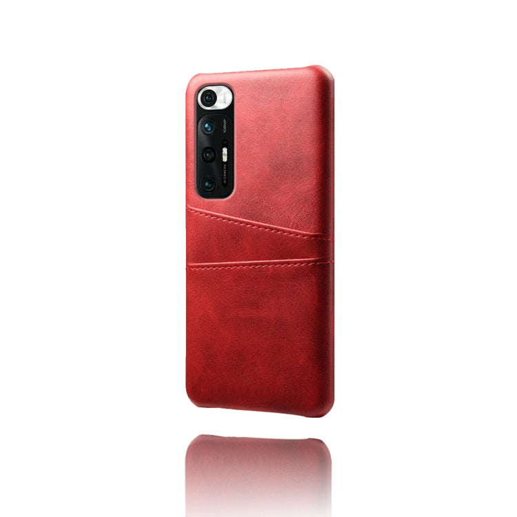 For Xiaomi Mi 10S Calf Texture PC + PU Leather Back Cover Shockproof Case with Dual Card Slots