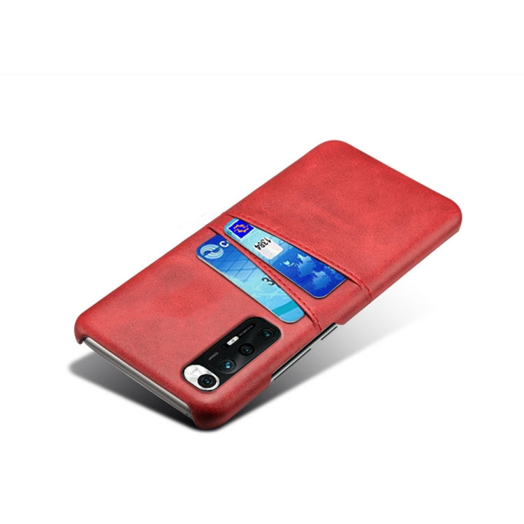 For Xiaomi Mi 10S Calf Texture PC + PU Leather Back Cover Shockproof Case with Dual Card Slots