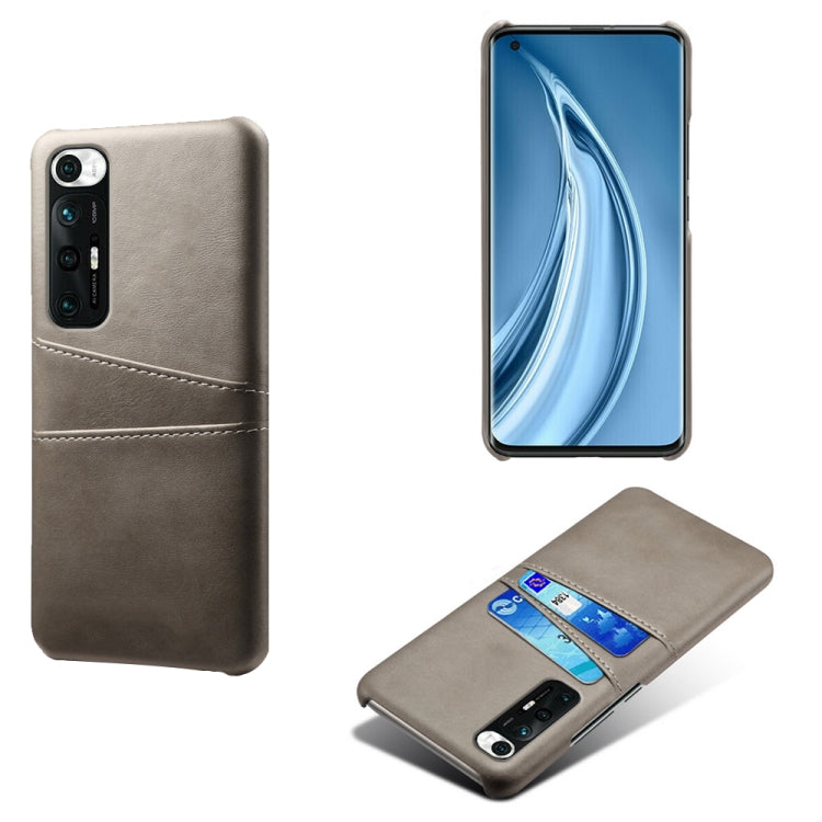 For Xiaomi Mi 10S Calf Texture PC + PU Leather Back Cover Shockproof Case with Dual Card Slots