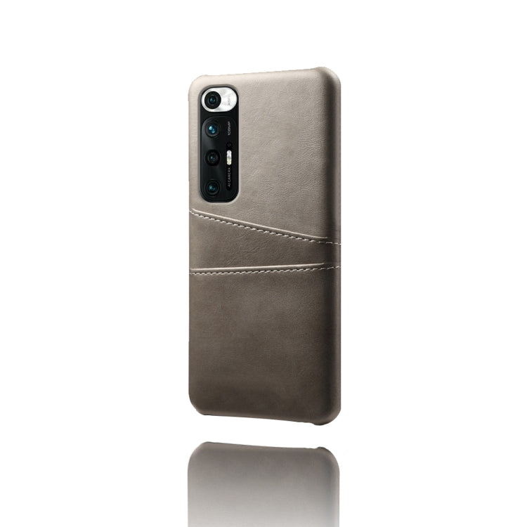 For Xiaomi Mi 10S Calf Texture PC + PU Leather Back Cover Shockproof Case with Dual Card Slots