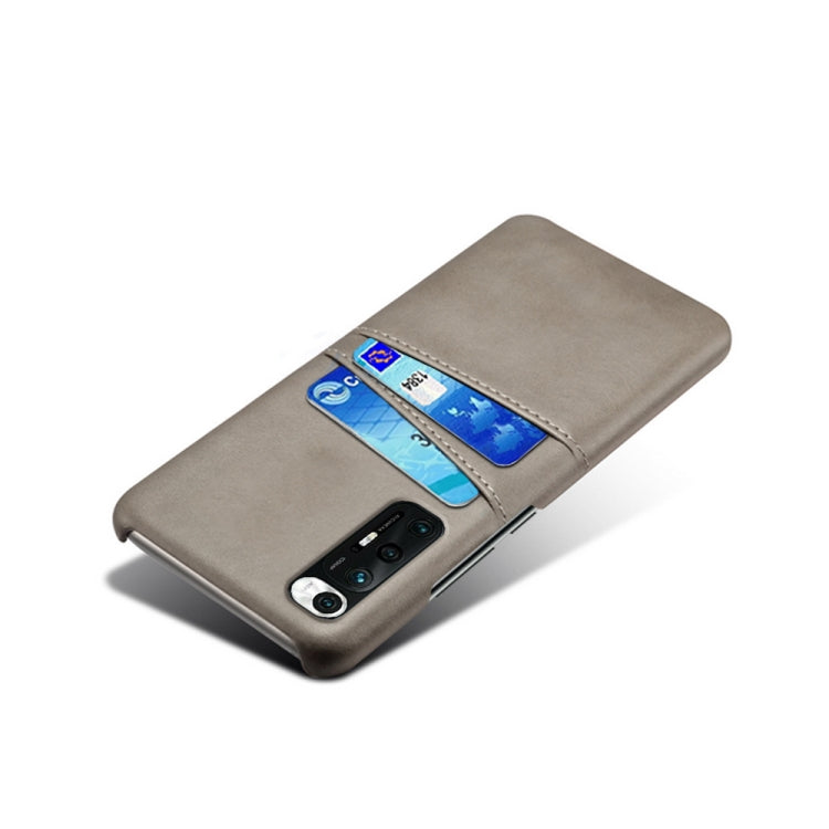 For Xiaomi Mi 10S Calf Texture PC + PU Leather Back Cover Shockproof Case with Dual Card Slots