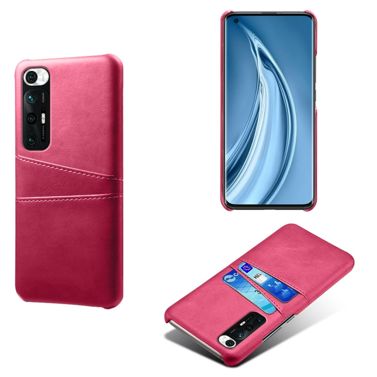 For Xiaomi Mi 10S Calf Texture PC + PU Leather Back Cover Shockproof Case with Dual Card Slots