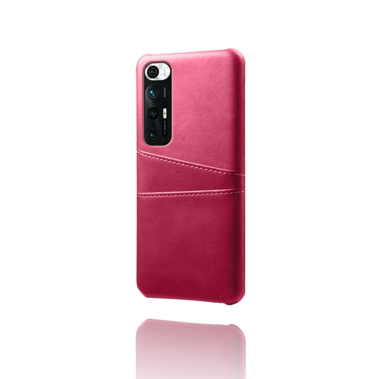 For Xiaomi Mi 10S Calf Texture PC + PU Leather Back Cover Shockproof Case with Dual Card Slots