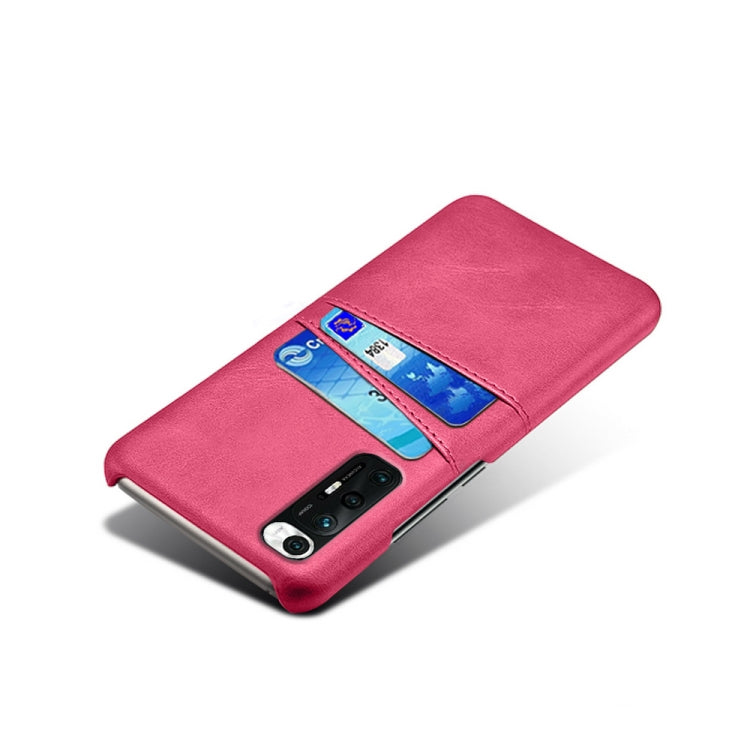 For Xiaomi Mi 10S Calf Texture PC + PU Leather Back Cover Shockproof Case with Dual Card Slots