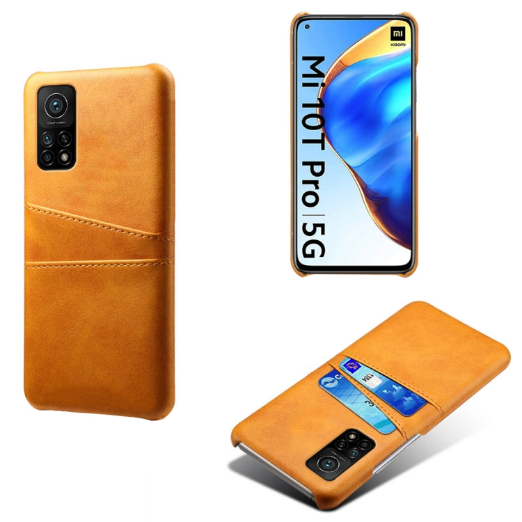 For Xiaomi Mi 10T Pro 5G Calf Texture PC + PU Leather Back Cover Shockproof Case with Dual Card Slots