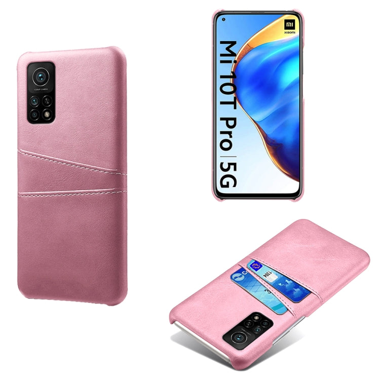 For Xiaomi Mi 10T Pro 5G Calf Texture PC + PU Leather Back Cover Shockproof Case with Dual Card Slots