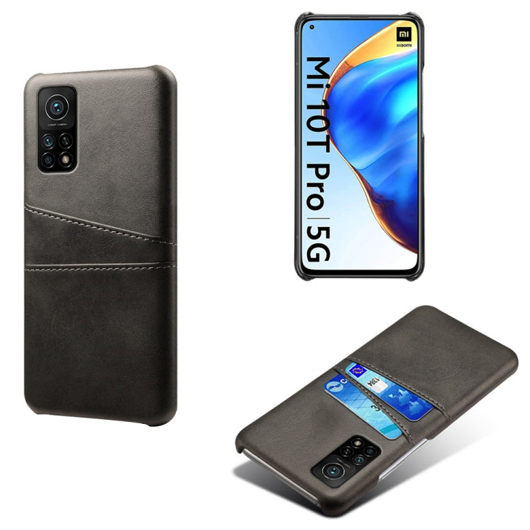 For Xiaomi Mi 10T Pro 5G Calf Texture PC + PU Leather Back Cover Shockproof Case with Dual Card Slots