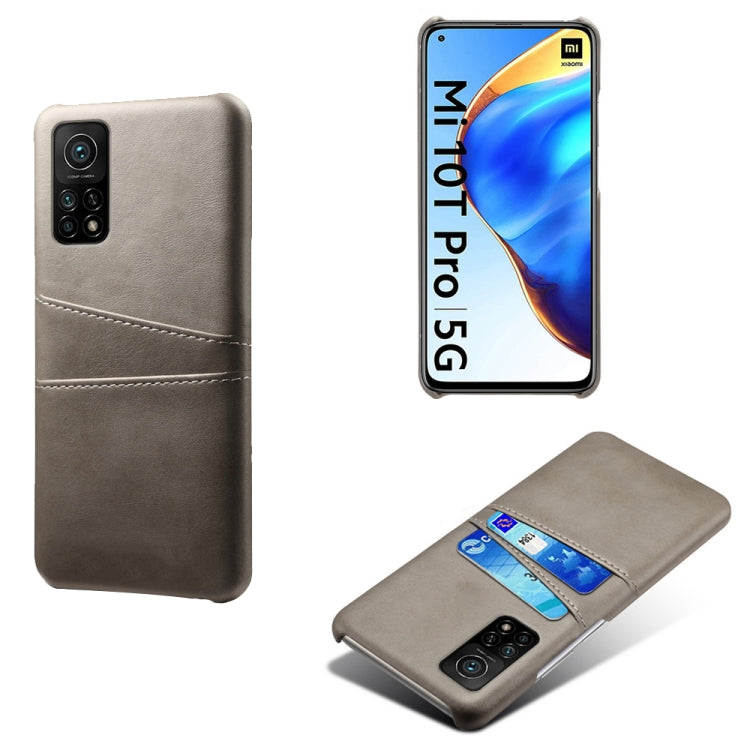For Xiaomi Mi 10T Pro 5G Calf Texture PC + PU Leather Back Cover Shockproof Case with Dual Card Slots