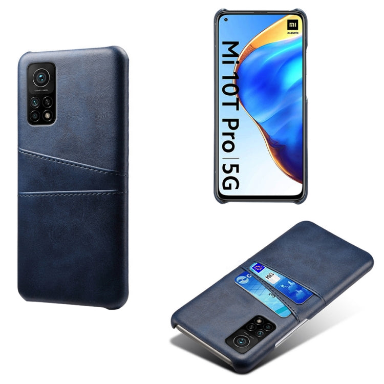 For Xiaomi Mi 10T Pro 5G Calf Texture PC + PU Leather Back Cover Shockproof Case with Dual Card Slots