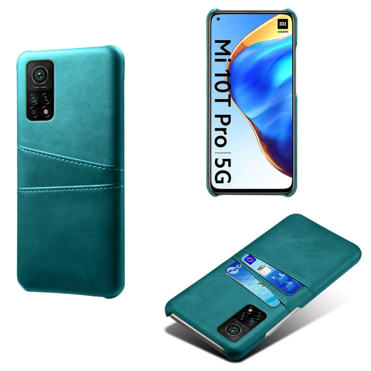 For Xiaomi Mi 10T Pro 5G Calf Texture PC + PU Leather Back Cover Shockproof Case with Dual Card Slots
