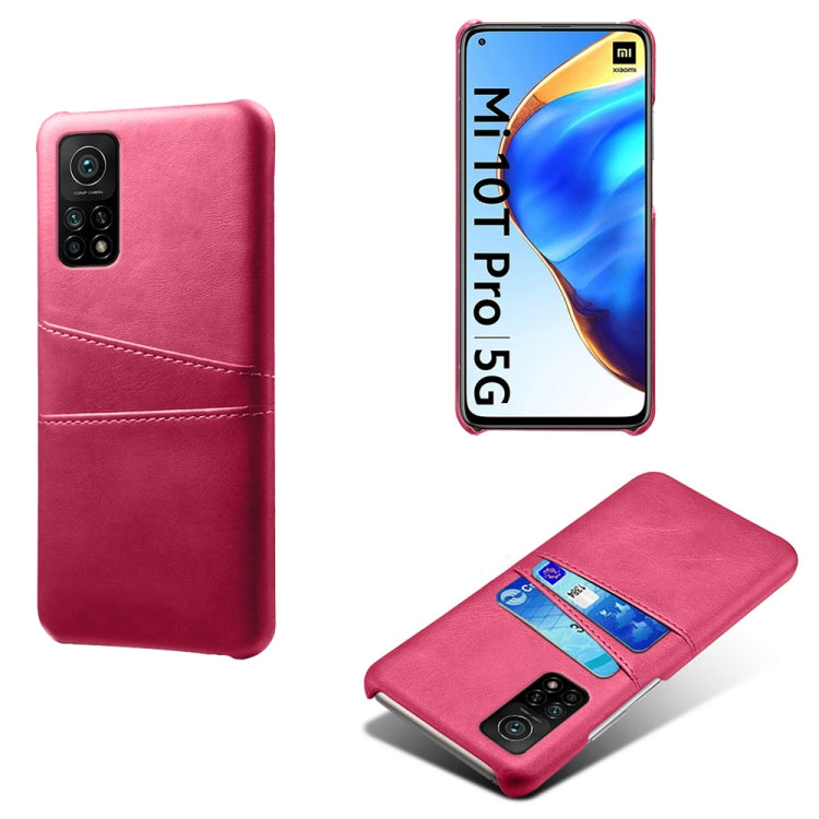 For Xiaomi Mi 10T Pro 5G Calf Texture PC + PU Leather Back Cover Shockproof Case with Dual Card Slots