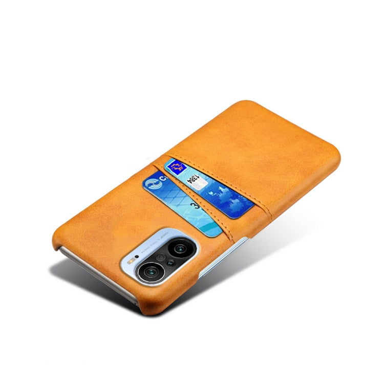 For Xiaomi Mi 11i 5G Calf Texture PC + PU Leather Back Cover Shockproof Case with Dual Card Slots