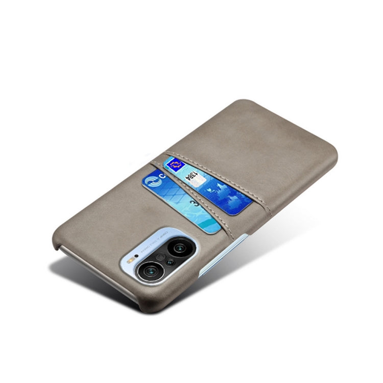 For Xiaomi Mi 11i 5G Calf Texture PC + PU Leather Back Cover Shockproof Case with Dual Card Slots