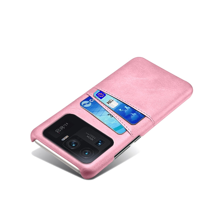 For Xiaomi Mi 11 Ultra Calf Texture PC + PU Leather Back Cover Shockproof Case with Dual Card Slots