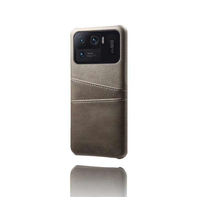 For Xiaomi Mi 11 Ultra Calf Texture PC + PU Leather Back Cover Shockproof Case with Dual Card Slots