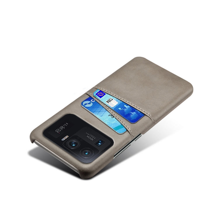For Xiaomi Mi 11 Ultra Calf Texture PC + PU Leather Back Cover Shockproof Case with Dual Card Slots