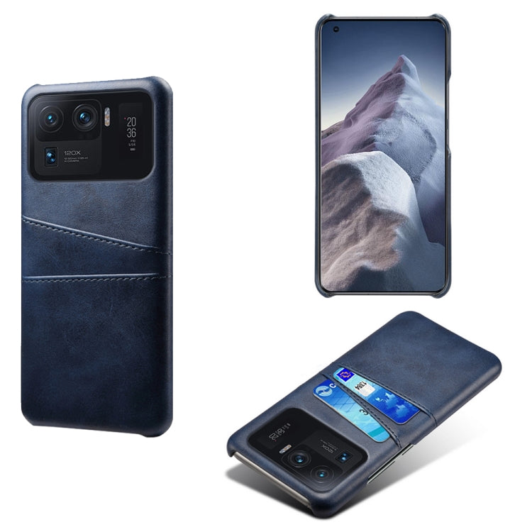 For Xiaomi Mi 11 Ultra Calf Texture PC + PU Leather Back Cover Shockproof Case with Dual Card Slots