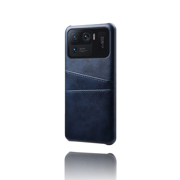 For Xiaomi Mi 11 Ultra Calf Texture PC + PU Leather Back Cover Shockproof Case with Dual Card Slots