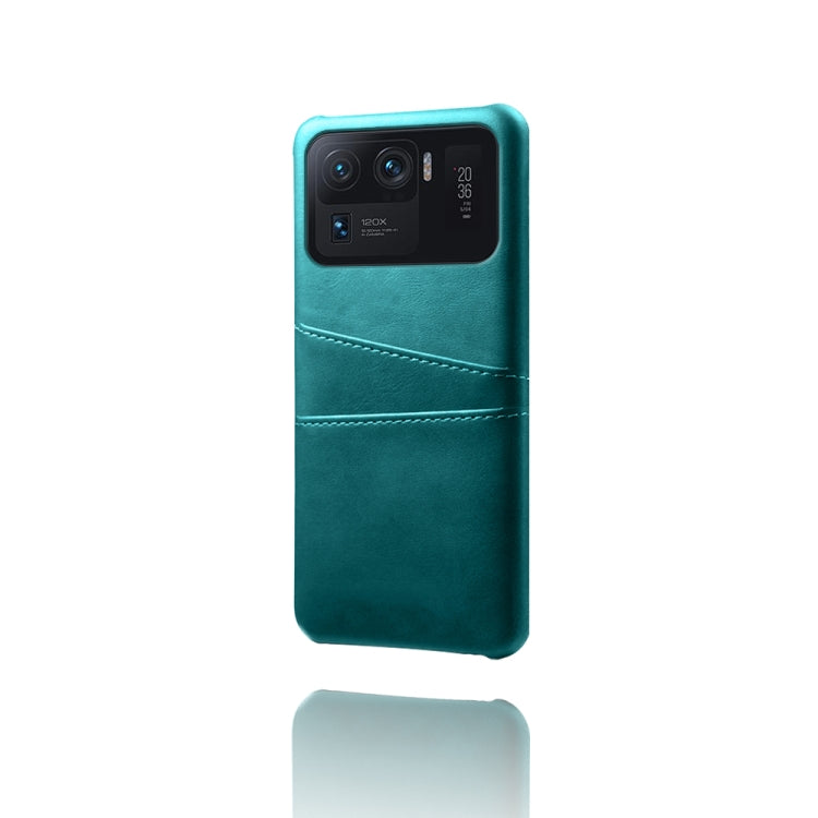 For Xiaomi Mi 11 Ultra Calf Texture PC + PU Leather Back Cover Shockproof Case with Dual Card Slots