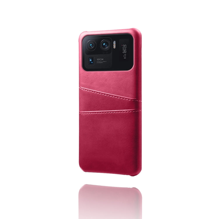For Xiaomi Mi 11 Ultra Calf Texture PC + PU Leather Back Cover Shockproof Case with Dual Card Slots