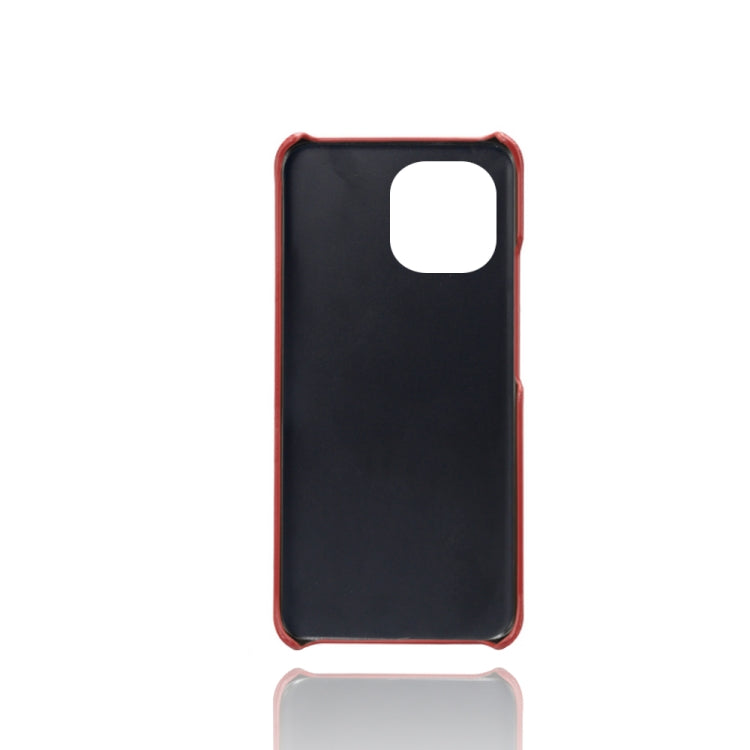 For Xiaomi Mi 11 Calf Texture PC + PU Leather Back Cover Shockproof Case with Dual Card Slots