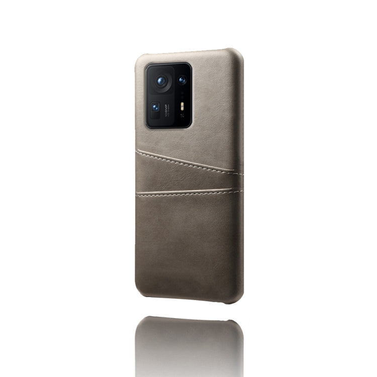 For Xiaomi Mi Mix 4 5G Calf Texture PC + PU Leather Back Cover Shockproof Case with Dual Card Slots