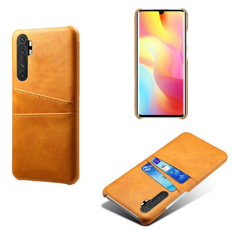 For Xiaomi Mi Note 10 Lite Calf Texture PC + PU Leather Back Cover Shockproof Case with Dual Card Slots