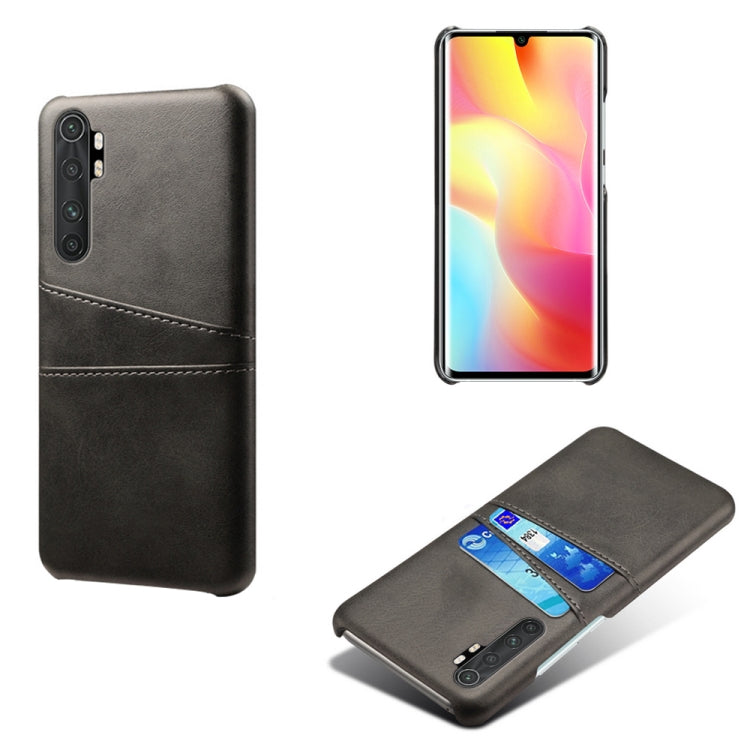 For Xiaomi Mi Note 10 Lite Calf Texture PC + PU Leather Back Cover Shockproof Case with Dual Card Slots