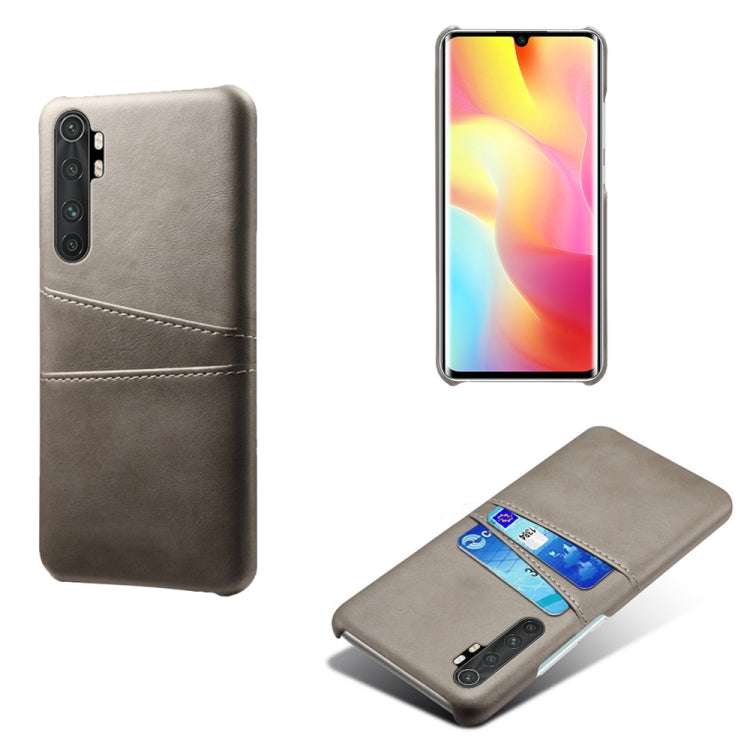 For Xiaomi Mi Note 10 Lite Calf Texture PC + PU Leather Back Cover Shockproof Case with Dual Card Slots